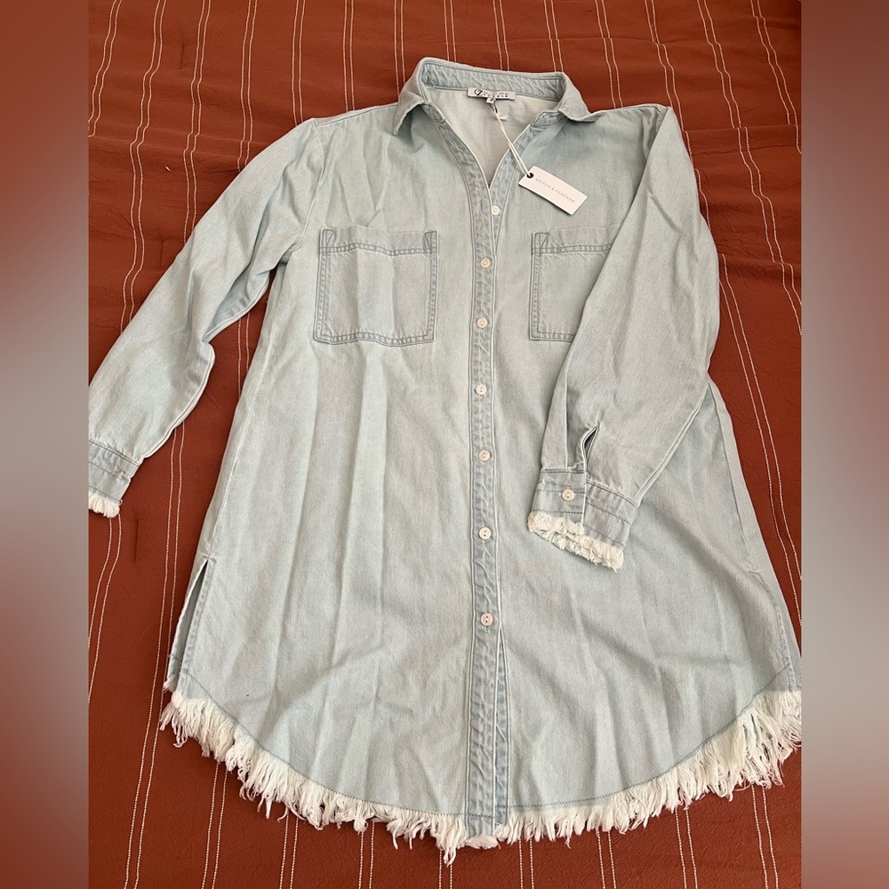 Denim long sleeve dress